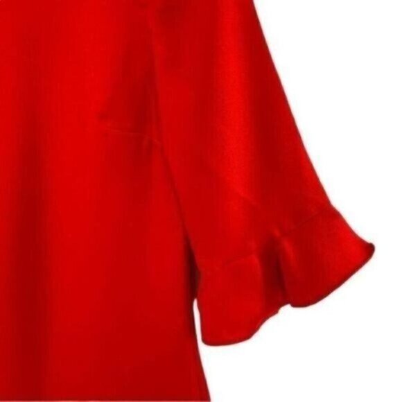 CeCe Red Ruffle Shift Dress - Picture 3 of 9